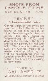 1935 Gallaher Shots from Famous Films #15 Jew Suss Back