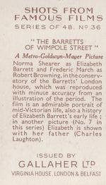 1935 Gallaher Shots from Famous Films #36 The Barretts of Wimpole Street Back