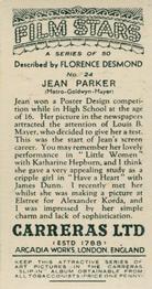 1936 Carreras Film Stars #24 Jean Parker Back
