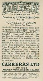 1936 Carreras Film Stars #26 Rochelle Hudson Back