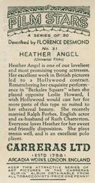 1936 Carreras Film Stars #31 Heather Angel Back