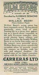 1936 Carreras Film Stars #45 Wallace Beery Back