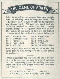 1936 Cope Bros. The Game of Poker #2 Straight Flush Back