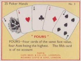 1936 Cope Bros. The Game of Poker #3 Fours (Aces) Front