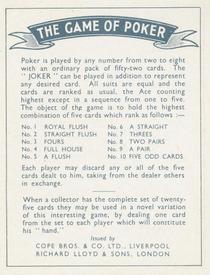 1936 Cope Bros. The Game of Poker #9 A Flush (Spades) Back