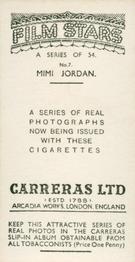1937 Carreras Film Stars #7 Mimi Jordan Back