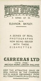 1937 Carreras Film Stars #24 Eleanor Bayley Back