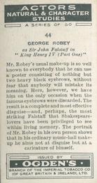 1938 Ogden's Actors Natural & Character Studies #44 George Robey Back