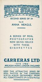 1938 Carreras Film Stars (Second Series) #43 Anna Neagle Back