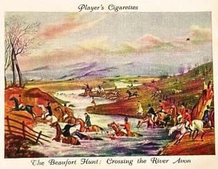 1938 Player's Old Hunting Prints #10 The Beaufort Hunt: Crossing the River Avon Front