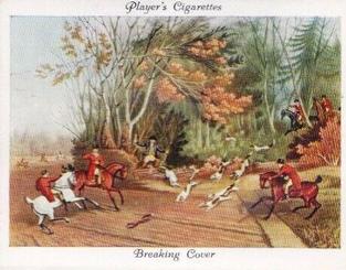 1938 Player's Old Hunting Prints #16 A Celebrated Fox Hunt: Breaking Cover Front