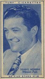 1947 Turf Film Stars #28 Dennis Morgan Front