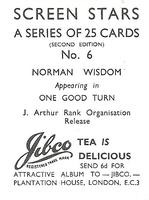 1956 Jibco Tea Screen Stars (Second Edition) #6 Norman Wisdom Back