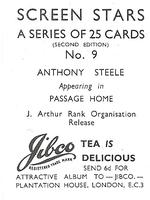 1956 Jibco Tea Screen Stars (Second Edition) #9 Anthony Steel Back