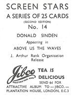 1956 Jibco Tea Screen Stars (Second Edition) #14 Donald Sinden Back