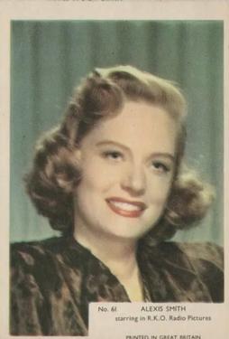 1958 Kane Products Film Stars #61 Alexis Smith Front