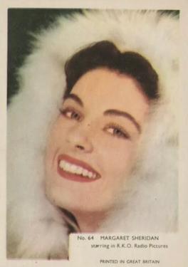 1958 Kane Products Film Stars #64 Margaret Sheridan Front