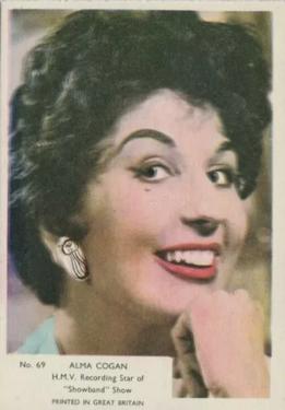 1958 Kane Products Film Stars #69 Alma Cogan Front