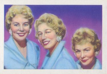 1959 Kane Products Disc Stars #17 Beverley Sisters Front