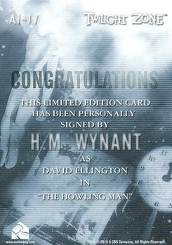 2020 Rittenhouse Twilight Zone Archives - Autographs Inscriptions #AI-17 H.M. Wynant Back