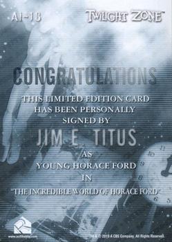 2020 Rittenhouse Twilight Zone Archives - Autographs Inscriptions #AI-18 Jim E. Titus Back