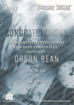 2020 Rittenhouse Twilight Zone Archives - Autographs Inscriptions #AI-27 Orson Bean Back