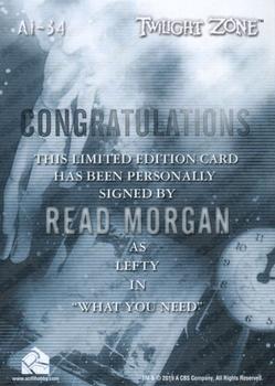 2020 Rittenhouse Twilight Zone Archives - Autographs Inscriptions #AI-34 Read Morgan Back