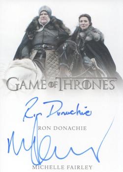 2020 Rittenhouse Game of Thrones The Complete Series - Autographs Dual #NNO Michelle Fairley / Ron Donachie Front