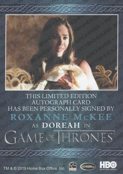 2020 Rittenhouse Game of Thrones The Complete Series - Autographs Blue #NNO Roxanne McKee Back