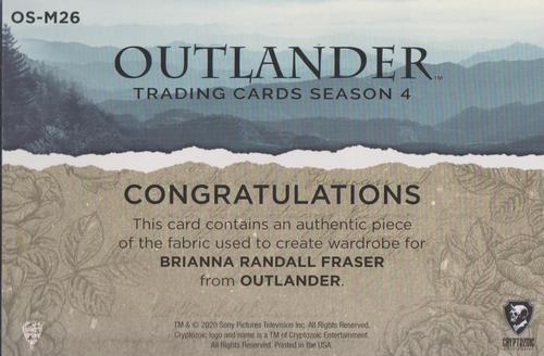 2020 Cryptozoic Outlander Season 4 - Wardrobe Oversized #OS-M26 Sophie Skelton as Brianna Randall Fraser Back