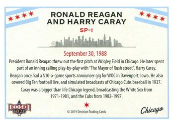 2020 Decision 2020 - Chicago Politics #SP1 Ronald Reagan / Harry Caray Back