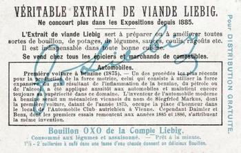 1907 Liebig Automobiles (French Text) (F880, S881) #NNO Premiere voiture a benzine (1875) Back