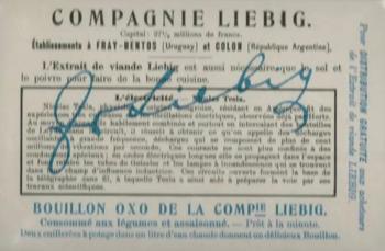 1907 Liebig L'Electricite (Electricity) (French Text) (F889, S889) #6 Nikolas Tesla Back