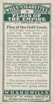 1929 Wills's Flags of the Empire (Second Series) #9 Gold Coast Back