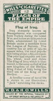 1929 Wills's Flags of the Empire (Second Series) #12 Iraq Back