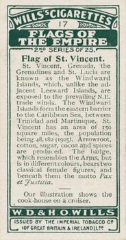1929 Wills's Flags of the Empire (Second Series) #17 Saint Vincent Back