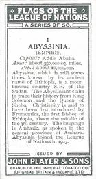 1928 Player's Flags of the League of Nations #1 Abyssinia Back
