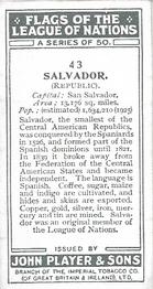 1928 Player's Flags of the League of Nations #43 Salvador Back