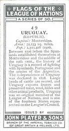 1928 Player's Flags of the League of Nations #49 Uruguay Back