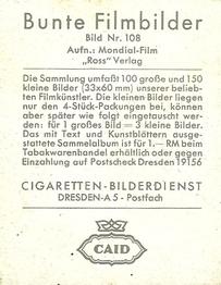 1936 Bunte Filmbilder #108 Magda Schneider / Wolf Albach-Retty Back