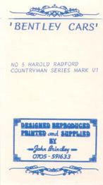 1993 Brindley Bentley Cars #5 Harold Radford CountryMan Series Mark V1 Back