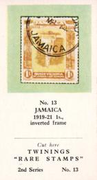 1960 Twinings Tea Rare Stamps (2nd Series) #13 1919-21 1s., inverted frame,                 Jamaica Front