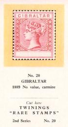 1960 Twinings Tea Rare Stamps (2nd Series) #20 1889 No value, carmine,                      Gibraltar Front