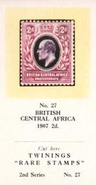 1960 Twinings Tea Rare Stamps (2nd Series) #27 1907 2d. Multiple Crown CA,                  British Central Africa Front