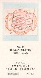 1960 Twinings Tea Rare Stamps (2nd Series) #28 1852 1 scudo,                                Roman States Front