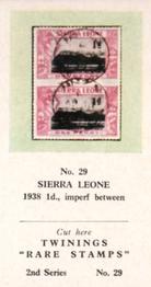1960 Twinings Tea Rare Stamps (2nd Series) #29 1938 1d., imperf between,                    Sierra Leone Front