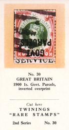 1960 Twinings Tea Rare Stamps (2nd Series) #30 1900 1s. Govt. Parcels, inverted overprint,  Great Britain Front