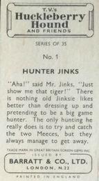 1961 Barratt Huckleberry Hound and Friends #1 Hunter Jinks Back