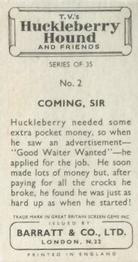 1961 Barratt Huckleberry Hound and Friends #2 Coming, Sir Back