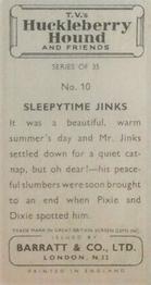 1961 Barratt Huckleberry Hound and Friends #10 Sleepytime Jinks Back